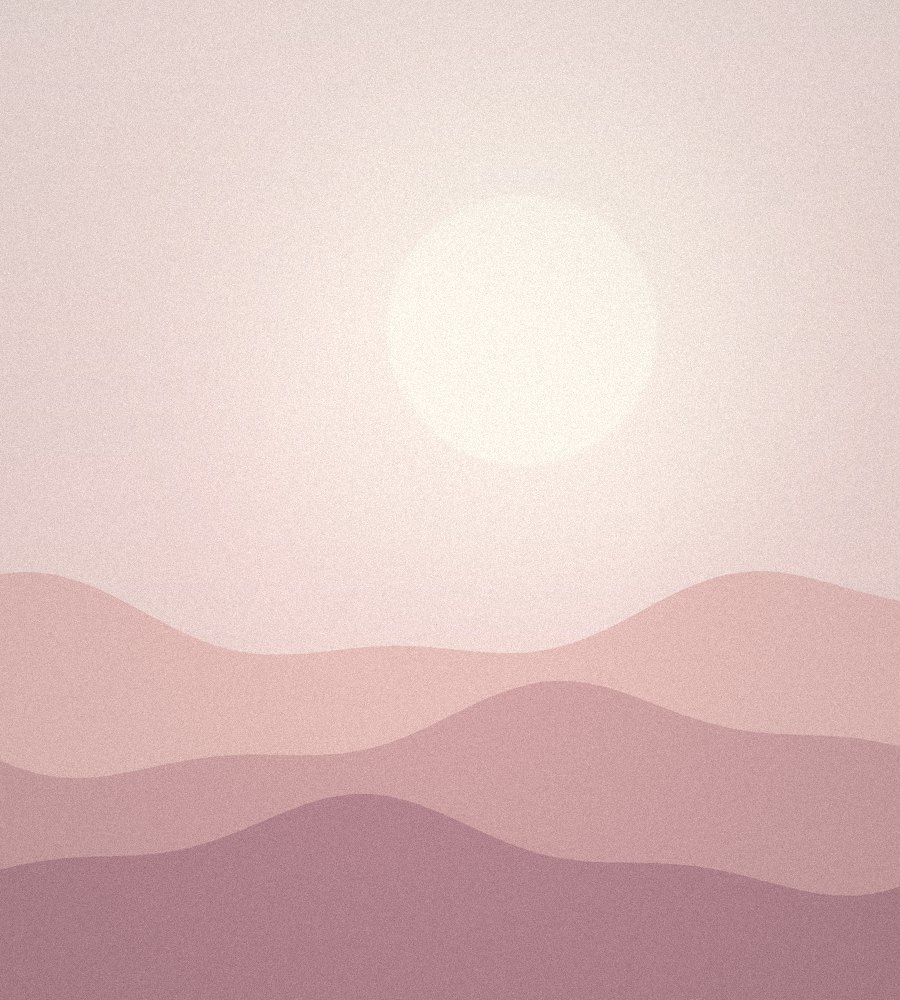 A soft sunrise over rolling hills